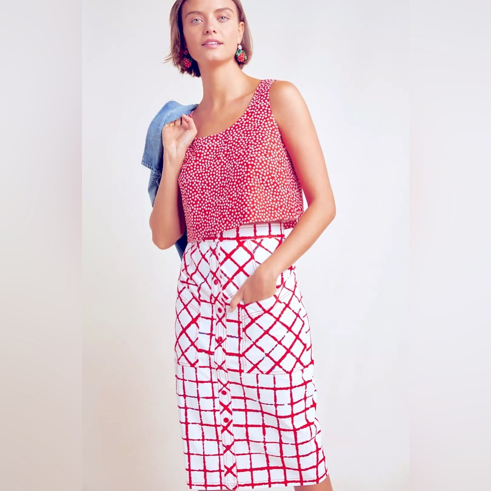 Anthropologie  Aryessa Bellamy Snap Front Pencil Skirt